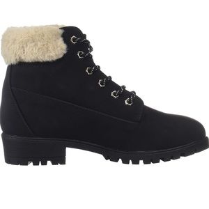 Steve Madden Fur Combat Hiker Boots